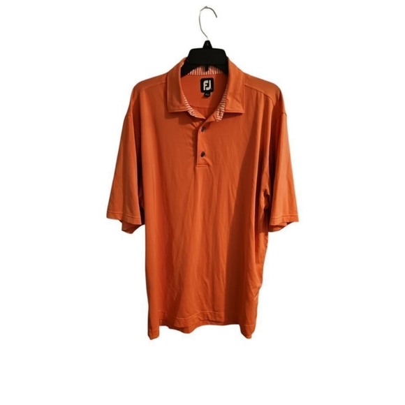 Footjoy coral pink performance golf polo shirt sz large MT98 - Picture 6 of 6